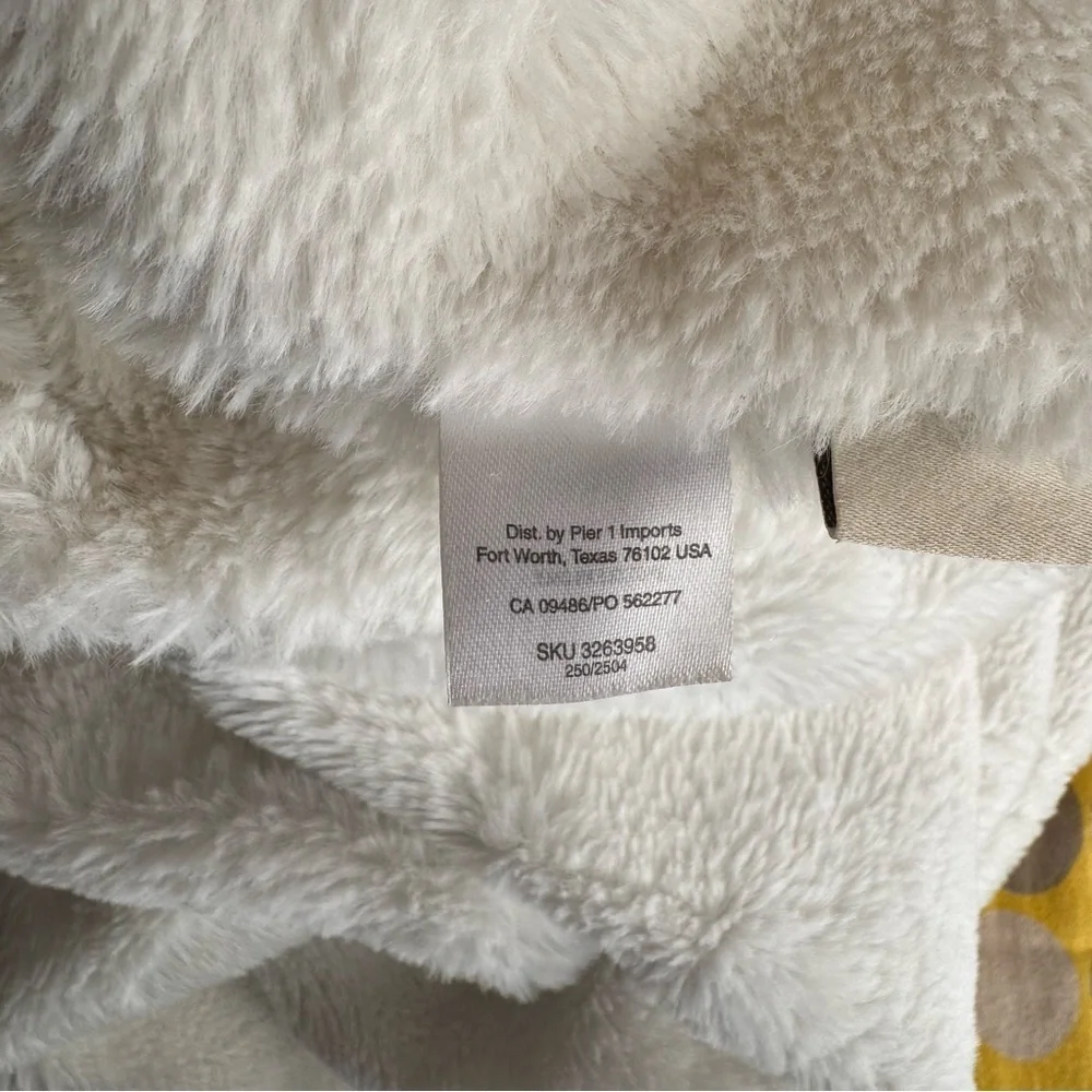Pier 1 Imports cream and gold sequin holiday throw blanket
